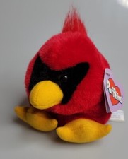 NWT Vtg 1994 Swibco Puffkins Casey the Cardinal Red Bird 5" Plush Stuffed Animal