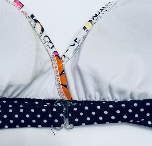 Justice Youth Girls White Black Blue Orange Peace & Love Bikini Swim Suit Top 12 - Picture 4 of 4