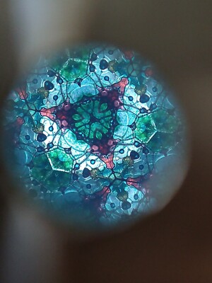 Vintage David Collier Signed Handmade Wood Clay Kaleidoscope 1993