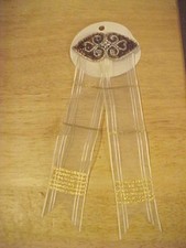 Girls 3" Brown  White Beaded Hair Accessory With Clip Fasten Leaf Design NEW