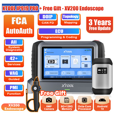 XTOOL IP919 PRO+XV200 Auto OBD2 Scanner Key IMMO & ECU Program Full System FCA