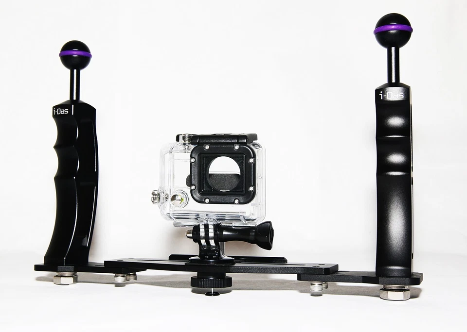 i-Das Bandeja Doble Mango Fotografía Subacuática Gopro Carcasa Compacta Foto 2 de 3