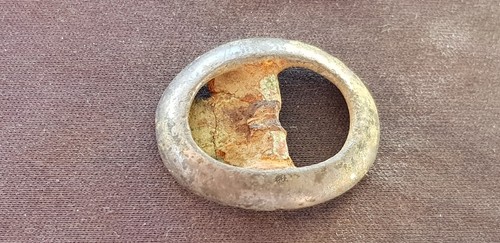 Superb very rare type Medieval silver buckle Please read description L34u