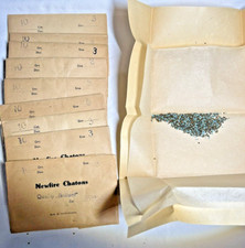 VTG Lot of 10 Bags each 100 doz Newfire Chatons Aqua Czech Rhinestones Size 3