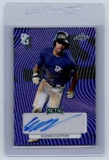 2023 Leaf Perfect Game Elijah Clayton Auto #1/1 Purple Mojo Autograph One of RC