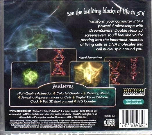 Double Helix 3D Screensaver CD-ROM for Windows - Factory Sealed JC - Image 2 of 2