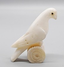 schöne Vintage handgeschnitzte Alabaster Marmor Vogel Skulptur H14cm
