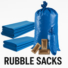 Extra Strong Blue Builders Bags Rubble Sacks Waste Disposal Refuse Bin Liners UK