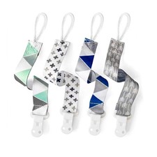 PandaEar Baby Pacifier Clips Solid Color, 4 Pack 4 Count Pack of 1 , Neutral