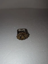 1 Vtg/Antique Ornate Floral Metal/Brass Bird Cage Feeder/Seed/Treat Bowl RARE