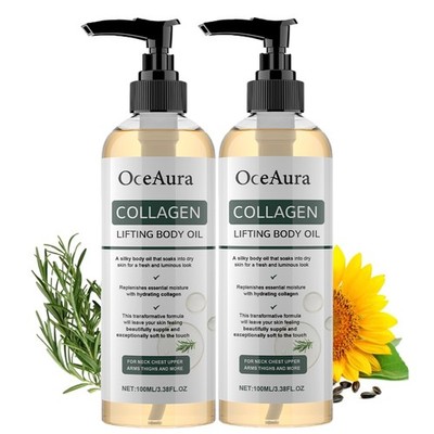 2 Pack 100ml Collagen Lifting Body Oil Anti Aging for Neck, Chest, Arms, Thighs