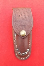 CASE XX BASKETWEAVE CHANGER BROWN LEATHER SHEATH NO KNIFE SHEATH ONLY NEVER USED