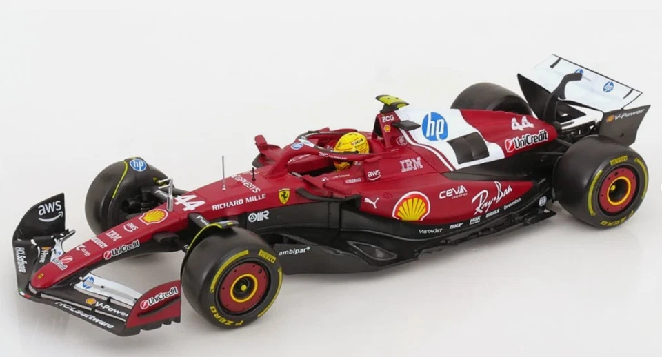 BBURAGO 1:18 Ferrari 2025 F1 SF25 Model Car Charles Leclerc 44 Lewis Hamilton - Image 2 of 4