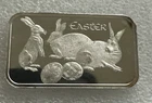 1993 Easter Bunnies Egg Madison Mint 1 oz .999 Silver Art Bar "VERY RARE" PROOF