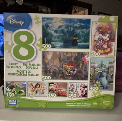 Disney MEGA Puzzles 8 Family Puzzle Pack 150-500 Piece Assorted Designs