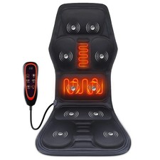 Cojín de asiento de masaje con calefacción respaldo cuello silla almohadilla 8 modos coche hogar oficina
