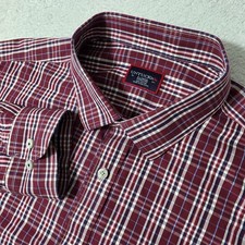 NEW UNTUCKit Button Down Mens XL Burgundy Plaid Chevalier WF Wrinkle Free L/S