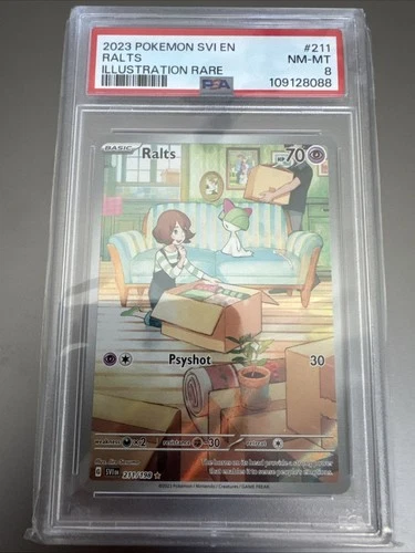 PSA 8 Ralts 211/198 IR SV01: Scarlet & Violet Base Set Holo NM-MT