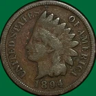 1894 Indian Head Cent Very Good VG Coin, Corrosion #34743