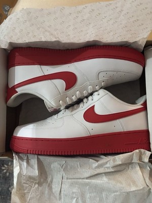 Nike Air Force 1 Low Top White/Red Leather Men s Sneakers CZ0326-102