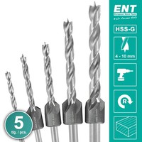 Ent 26515 5-Tlg. HSS-G Bohrer-Versenker-Set 4 5 6 8 10 Mm