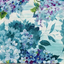 Michael Miller Hydrangea Bouquets Blue Green Floral Cotton Remnant 3/4 Yard