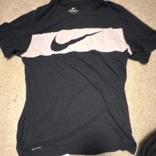 Nike The Nike Tee Dri-FIT Logo Men's Black White Graphic T-Shirt Size M