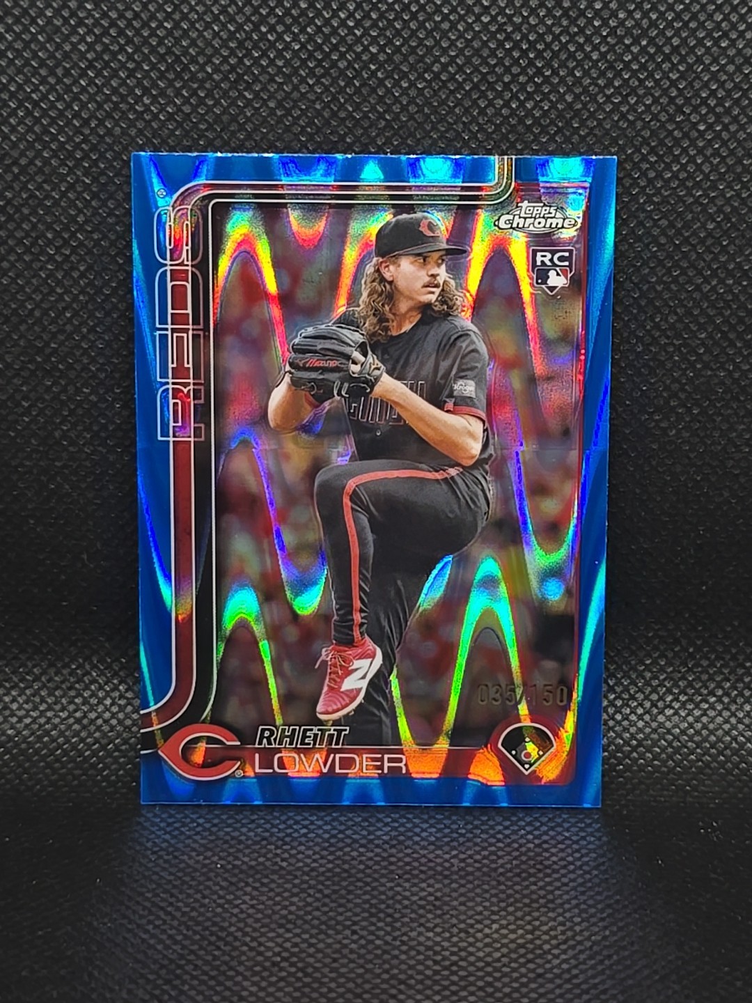 2025 Topps Chrome - Rhett Lowder 35/150 Blue RayWave Refractor #147  (RC)