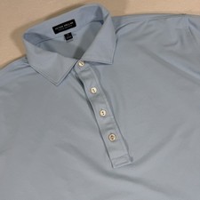 Peter Millar Crown Crafted Shirt Golf Polo Mens XL Light Blue Short Sleeve