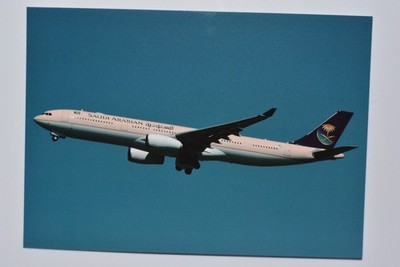 SAUDI ARABIAN (A330-343X) Taking Off at Toulouse Postcard UNPOSTED