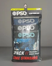 PSD Core Standard Premium Boxer Briefs 3 Pack Paisley Warface Men’s Size XLarge
