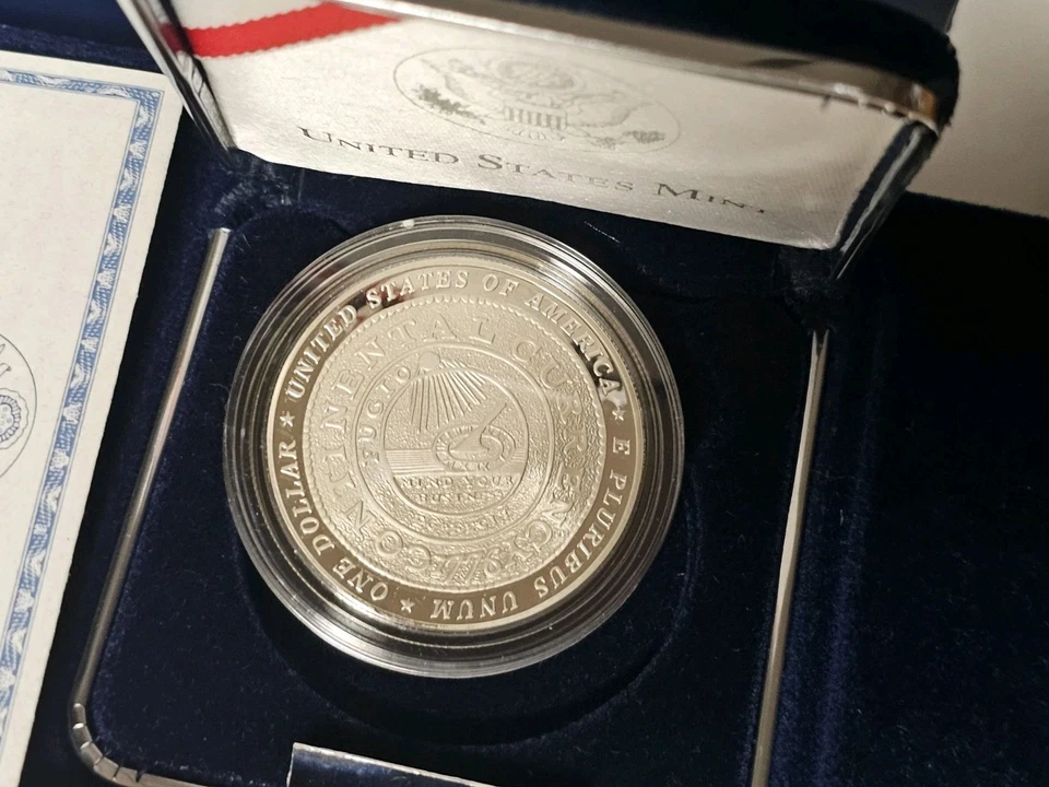 2006-P Proof Ben Franklin Founder Commemorative Silver Dollar $1  - Image 3 of 4