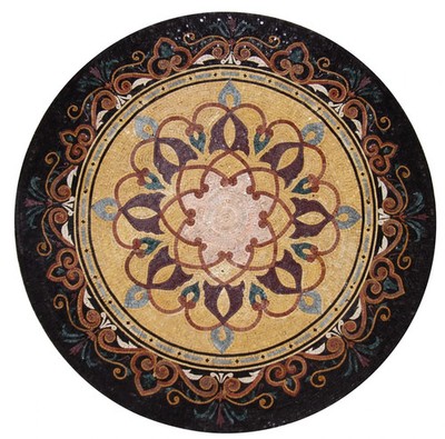 Romantic Nouveau Charm - Patterned Mosaic Medallion with Artistic Elegance