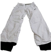 Women's Spyder White Ski Pants Or Snow Pants Black Accents Insulated Size 12