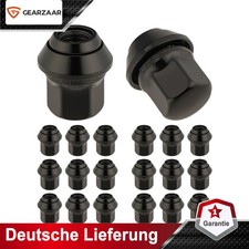 Radmuttern Kegelbund Schwarz M12x1,5 SW 19 für Ford Alufelgen 20 Stück Neu
