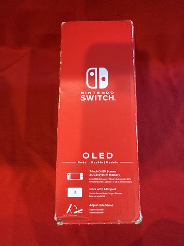 Paquete de consola Nintendo Switch OLED 64 GB Joycons rojo/azul CIB completo + tarjeta SD - Imagen 4 de 13
