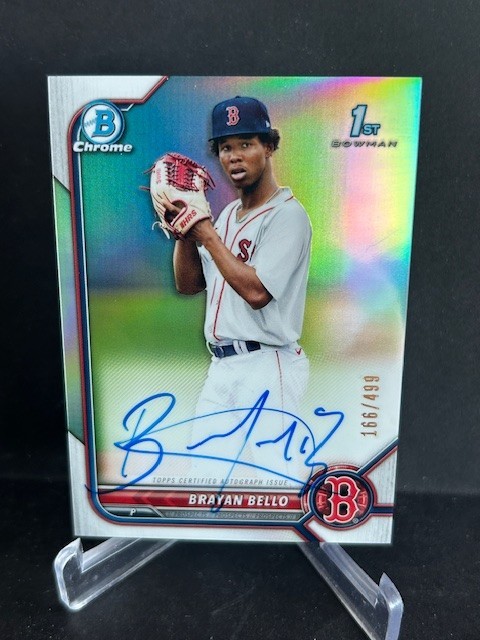 Brayan Bello 2022 1st Bowman Chrome AUTOGRAPH REFRACTOR  #166/499 Red Sox