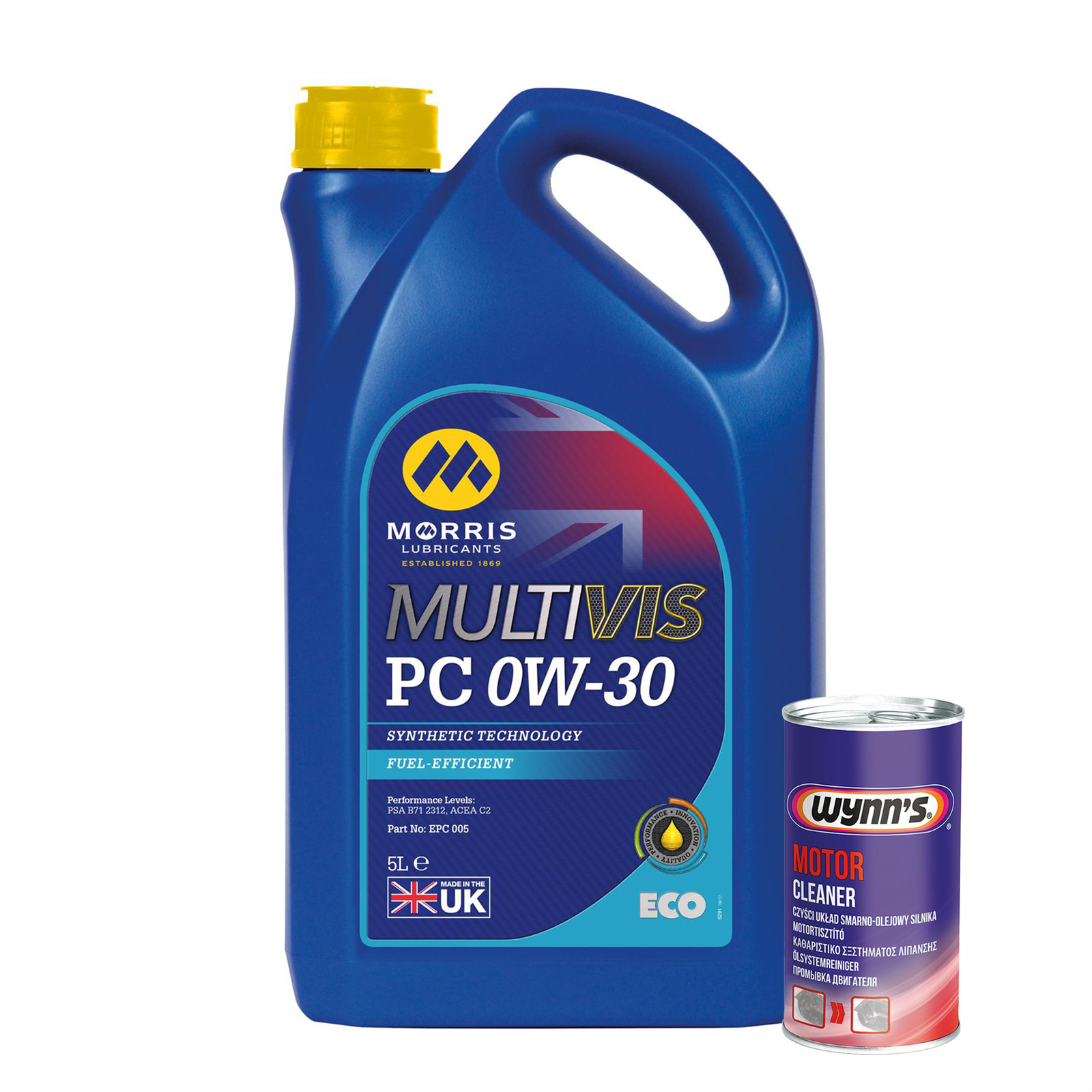 MORRIS 0W-30 Fully Synthetic Engine Oil 5L ACEA C2 + Engine Flush