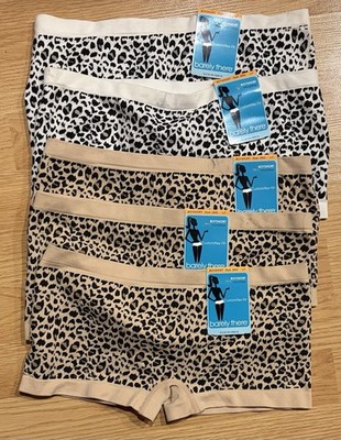 5 pairs Barely There CustomFlex Boyshort Panties Animal Print Microfiber L/7 NWT