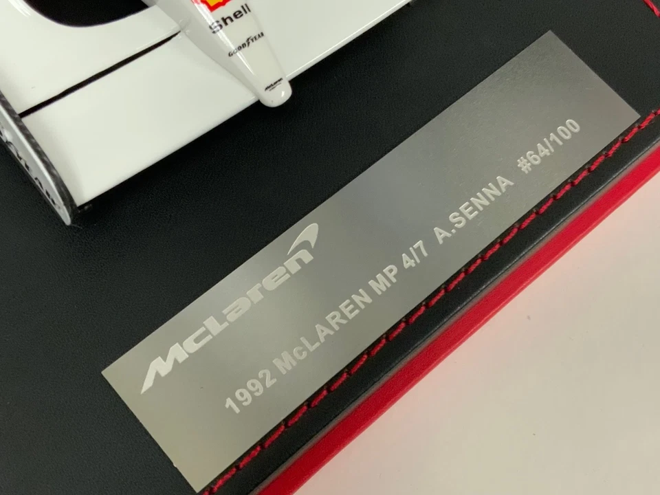1/18 modelos AB F1 McLaren MP 4/7 de 1992 Senna Car #1 base de cuero AB2-09 Foto 2 de 4