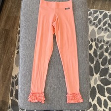 Matilda Jane Girls Pink Ankle Leggings Ruffle Hem Size 14
