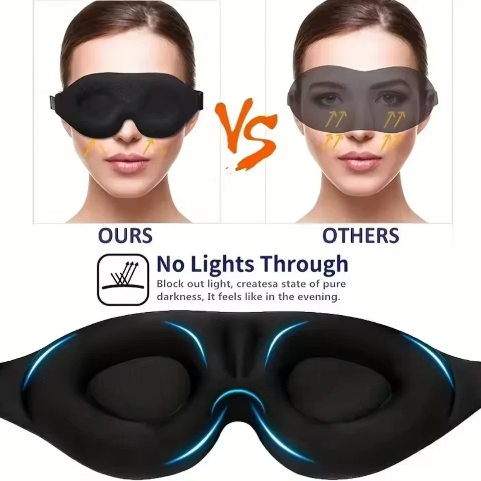 3D Travel Silk Eye Mask Sleeping Soft Padded Shade Cover Rest Relax Blindfold~