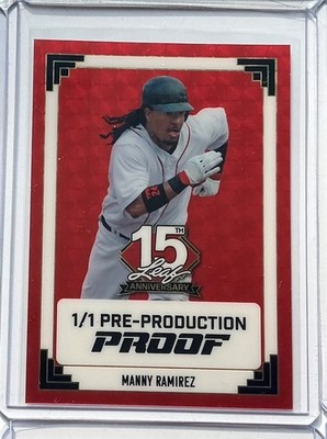 2025 Leaf 15th Anniversary Manny Ramirez Super Prismatic Gold Red Proof 1/1