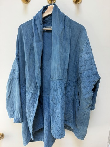 Atelier Delphine Indigo Dyed  Haori Quilted Coat Size Small