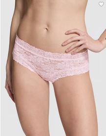 Victoria&rsquo;s Secret Bra Light Tulip Pink Bling Lace Balconette & Panty Set 36C / L