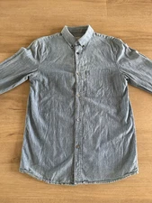 Preowned A.P.C. Long Sleeve Blue Button-Up Casual Preppy Shirt Men’s Small