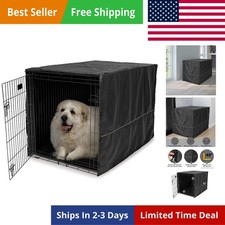 XL Dog Crate Cover, Black Polyester Privacy Kennel Cover Fits Most 48-inch Cr...