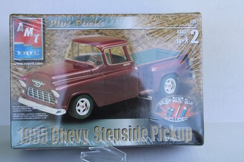 1955 Chevy Stepside Pickup 1/25 AMT Ertl Plastic Model Kit Unopened MFD ...