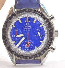 Near Mint Omega Cart Racing Blue Dial & band WP Chrono Wristwatch runs!