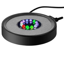 Multi-Colored Aquarium LED Bubbler Stone Disk, Fish Tank Bubbler with Auto Co...